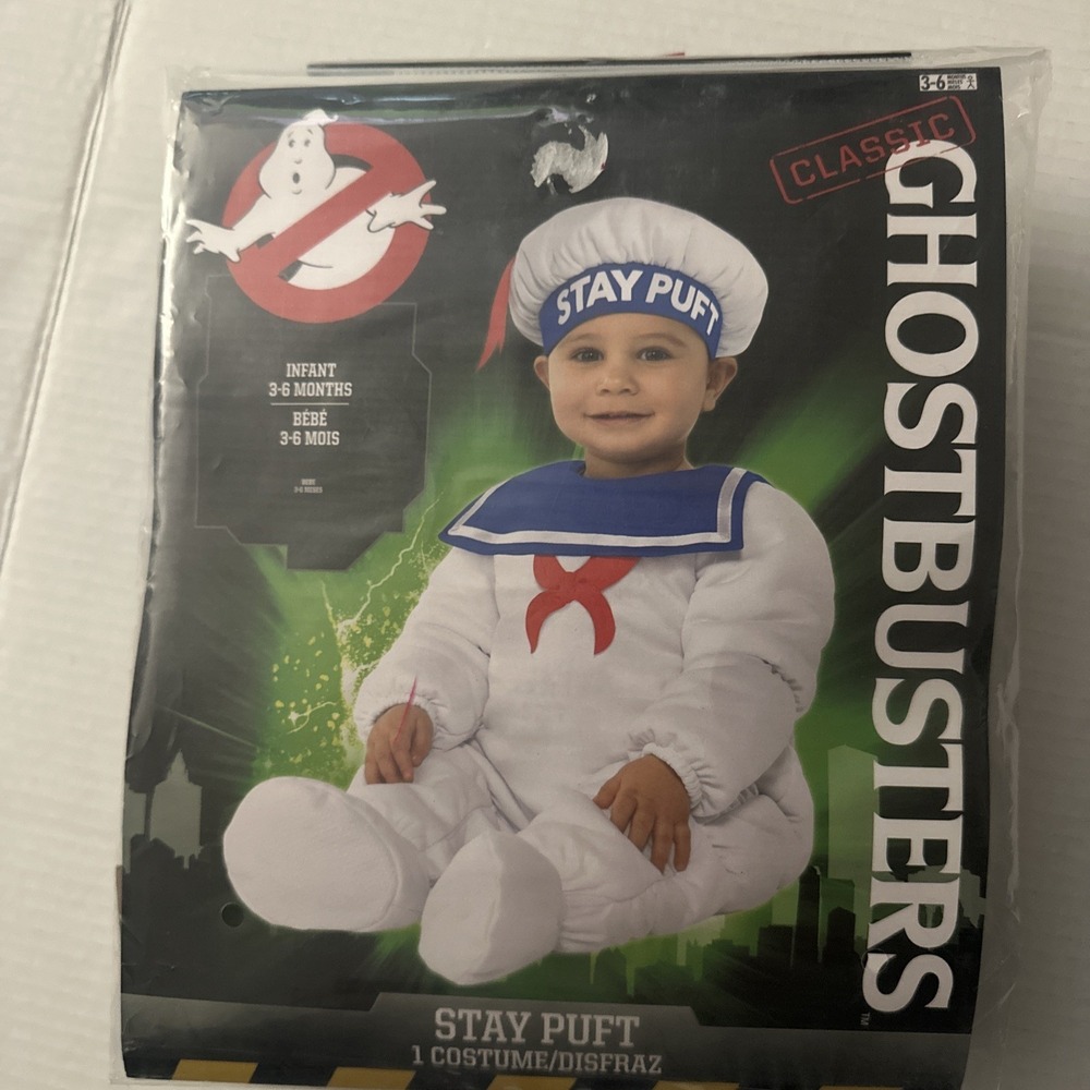 Ghostbusters Stay Puff Costume Infant 3-6 Months Baby Deluxe Cosplay Party City
